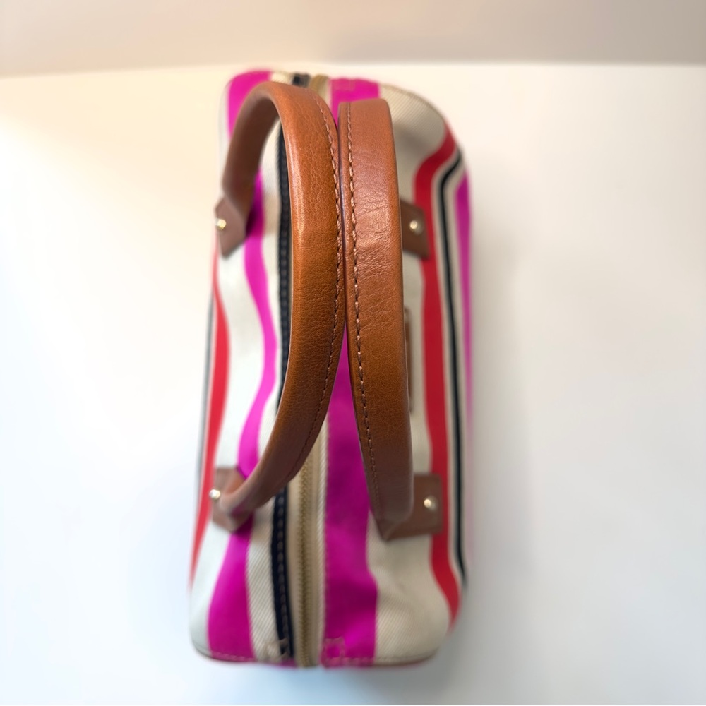 🌺 Kate Spade New York Oak Island Kaleigh Satchel Bag – Striped Canvas - Picture 5 of 10